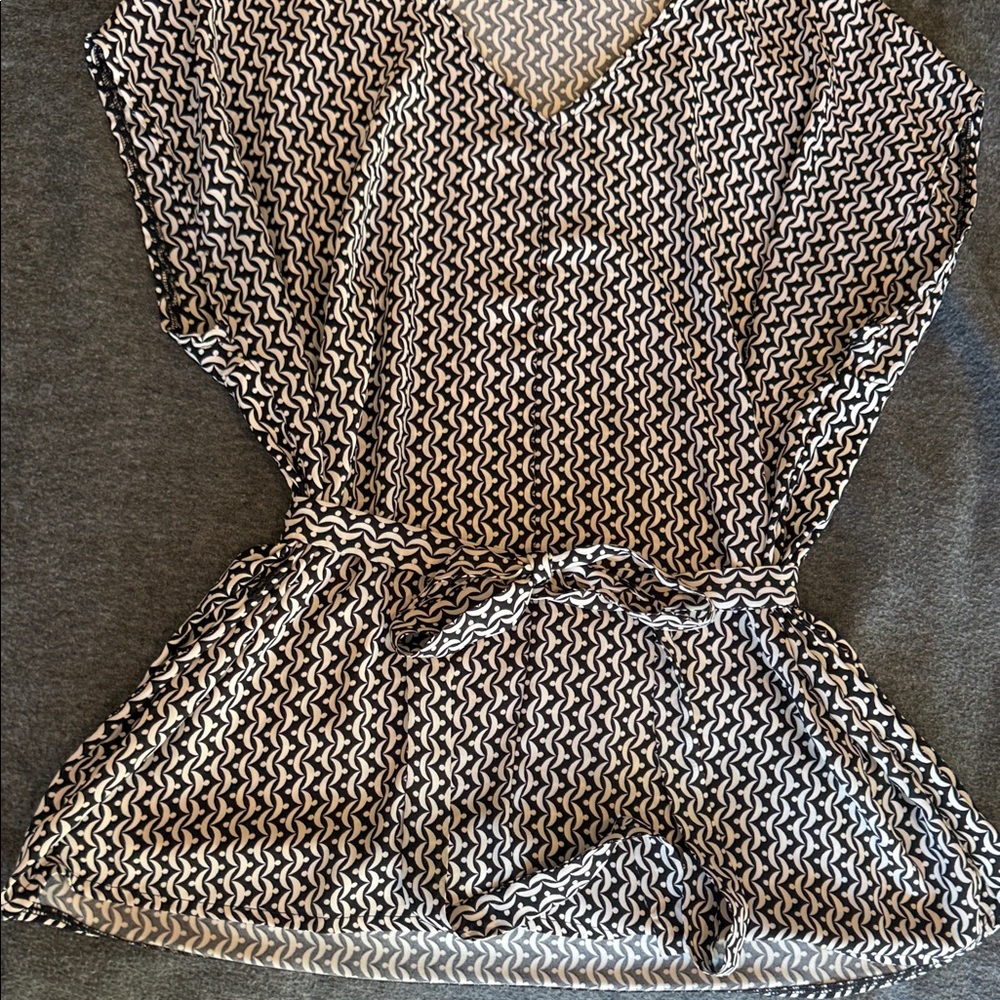 Black and White Patterned Blouse